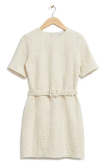 & Other Stories Belted V-neck Linen Minidress In White