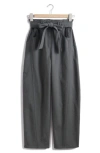 & Other Stories Belted Wide Leg Ankle Pants In Grey