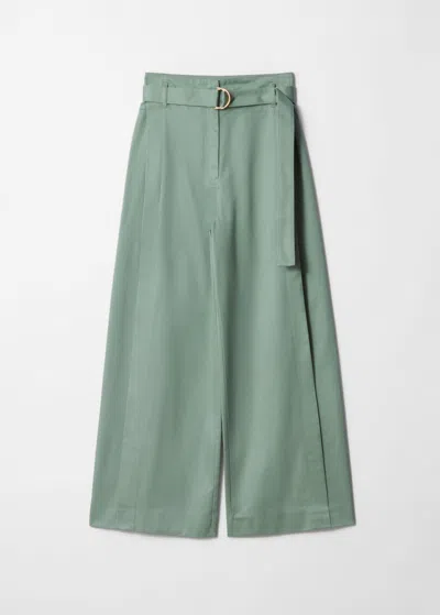 & Other Stories Belted Wide-leg Trousers In Green