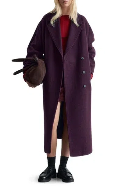 & Other Stories Belted Wool Wrap Coat In Red