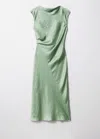 & Other Stories Bias-cut Satin Midi Dress In Green