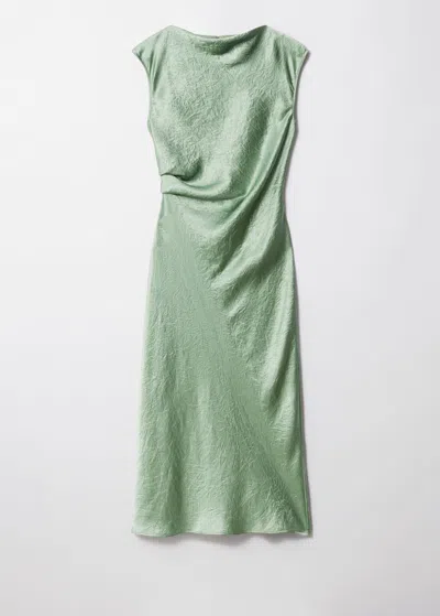 & Other Stories Bias-cut Satin Midi Dress In Green