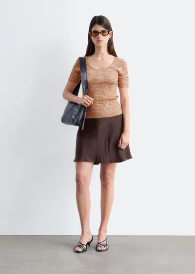 & Other Stories Bias-cut Viscose Mini Skirt In Brown