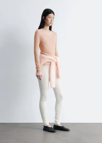 & Other Stories Boat-neck Rib-knit Top In Pink