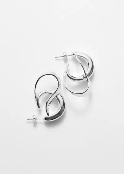 & Other Stories Bold Sculptural Hoops In Silver
