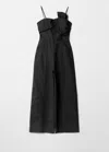 & Other Stories Bow-detail Barrel-leg Jumpsuit In Black