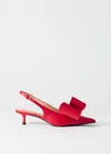 & Other Stories Bow-embellished Satin Pumps In Red