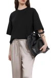 & Other Stories Boxy Cotton T-shirt In Black Dark