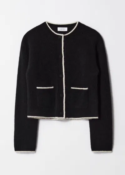 & Other Stories Boxy Crew-neck Cardigan In Black