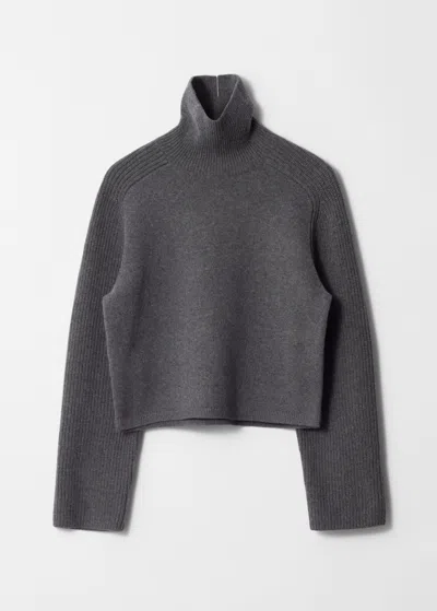 & Other Stories Boxy Turtleneck Jumper In Grey