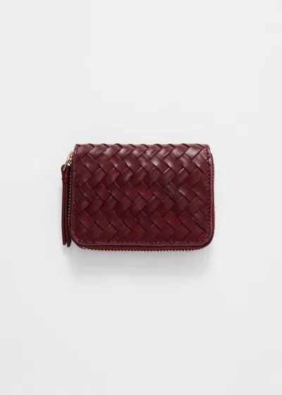 & Other Stories Braided Leather Wallet In Brown
