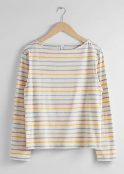 & Other Stories Breton Stripe Top In Yellow