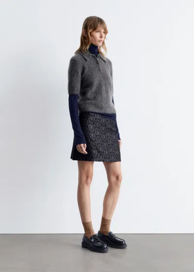 & Other Stories Brocade Mini Skirt In Gray