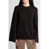 & Other Stories Button Sleeve Wool Sweater In Brown Dark
