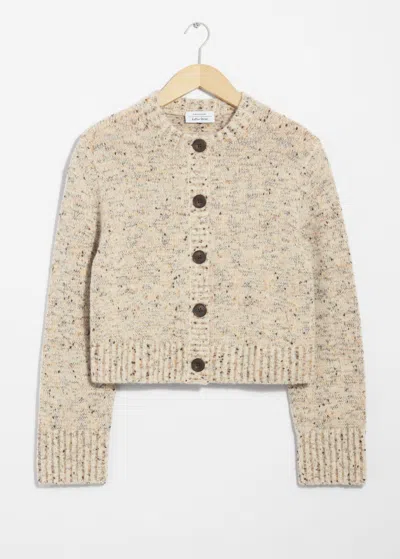 & Other Stories Buttoned Knit Cardigan In Rust