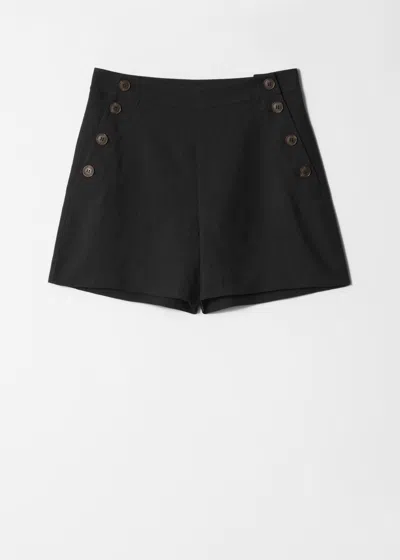 & Other Stories Buttoned Sailor Shorts In Black