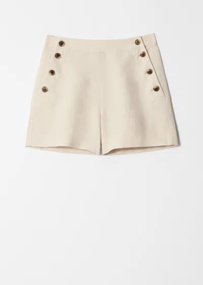 & Other Stories Buttoned Sailor Shorts In White