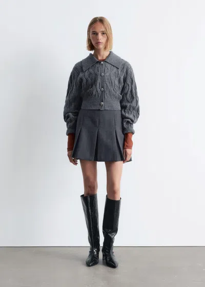 & Other Stories Cable-knit Cardigan In Gray