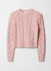 & Other Stories Cable-knit Wool Jumper In Pink