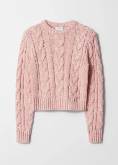& Other Stories Cable-knit Wool Jumper In Pink