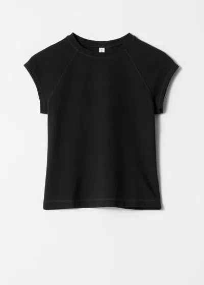 & Other Stories Cap-sleeve T-shirt In Black
