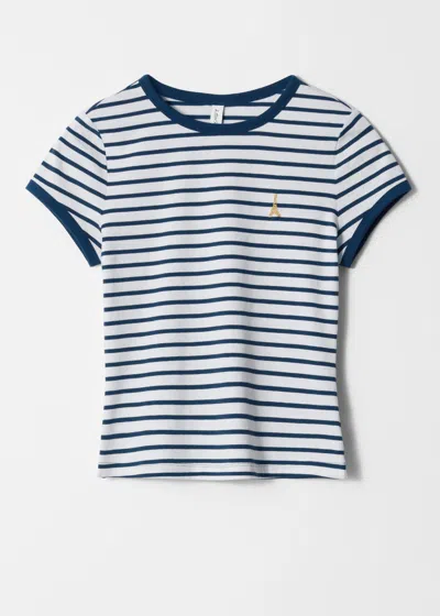 & Other Stories Cap-sleeve T-shirt In Blue