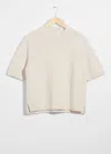 & Other Stories Cashmere-blend Knit T-shirt In White