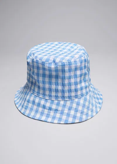 & Other Stories Checked Bucket Hat In Blue