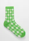 & Other Stories Checked Socks In Green