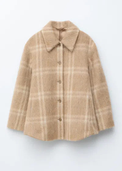 & Other Stories Checked Wool Shirt Jacket In Brown