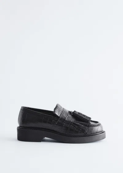 & Other Stories Chunky Leather Loafers In Black