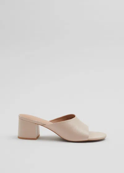 & Other Stories Classic Leather Mules In Beige
