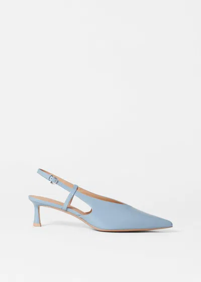 & Other Stories Classic Leather Slingback Pumps In Blue