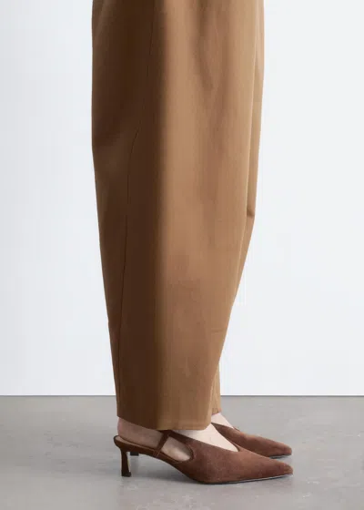 & Other Stories Classic Leather Slingback Pumps In Brown