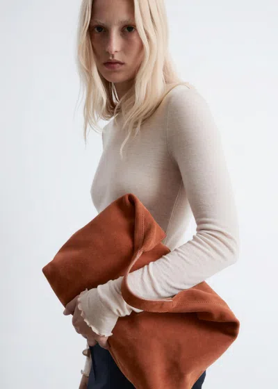 & Other Stories Classic Suede Tote Bag In Red