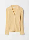 & Other Stories Collared Rib-knit Cardigan In Yellow