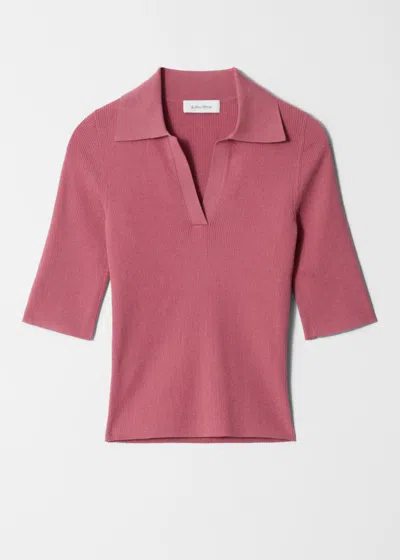 & Other Stories Collared Short-sleeve Top In Pink