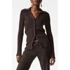 & Other Stories Collared V-neck Rib Cardigan In Brown Dark