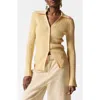 & Other Stories Collared Rib-knit Cardigan In Yellow Light