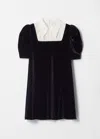 & Other Stories Collared Velvet Mini Dress In Black