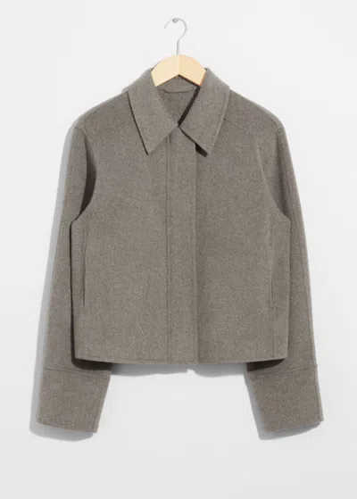 & Other Stories Collared Wool Jacket In Beige