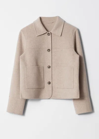 & Other Stories Collared Wool Jacket In Neutral