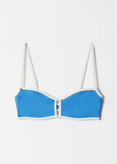 & Other Stories Contrast-trim Bikini Top In Blue