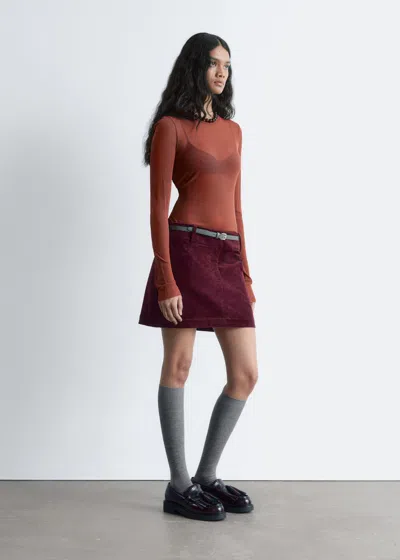 & Other Stories Corduroy Mini Skirt In Red