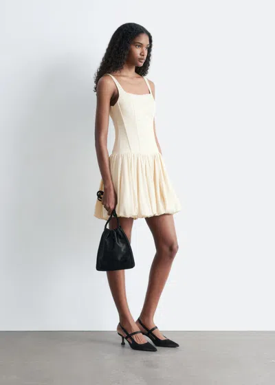& Other Stories Corset Bubble Mini Dress In Neutral