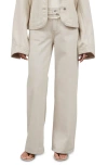 & Other Stories Cotton & Linen Wide Leg Jeans In Beige Dusty Light