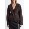 & Other Stories Cotton & Merino Wool Cardigan In Brown