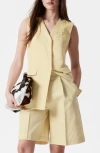 & Other Stories Cotton Blend Bermuda Shorts In Yellow