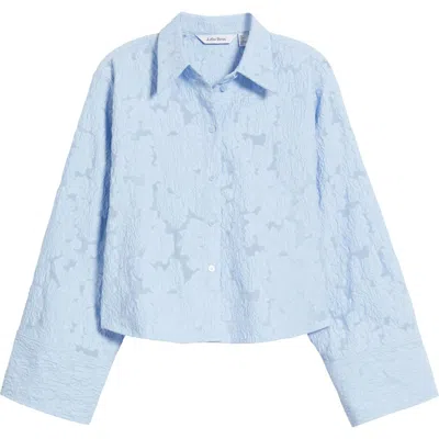 & Other Stories Cotton Blend Jacquard Button-up Shirt In Blue