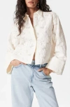 & Other Stories Cotton Blend Jacquard Button-up Shirt In White